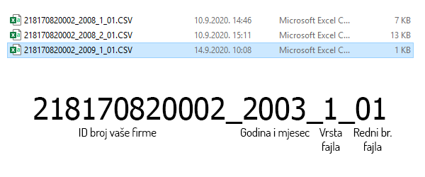 Objašnjenje naziva csv datoteke za izvoz na e-Porezi